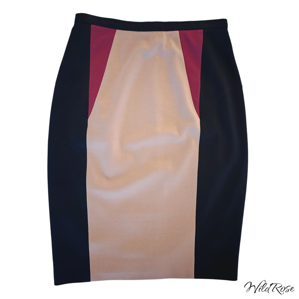 Jason WU Nude & Black Colorblock Skirt SZ 6